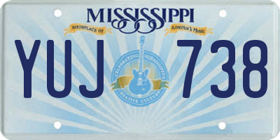 MS license plate YUJ738