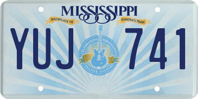 MS license plate YUJ741