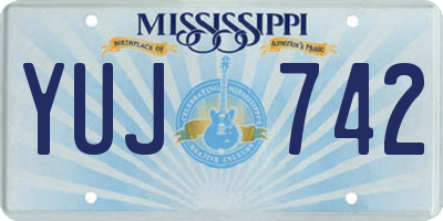 MS license plate YUJ742