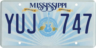MS license plate YUJ747