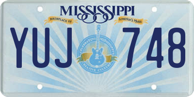 MS license plate YUJ748