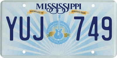 MS license plate YUJ749