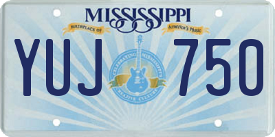 MS license plate YUJ750