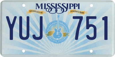 MS license plate YUJ751