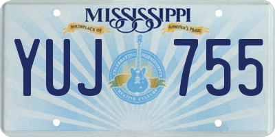 MS license plate YUJ755