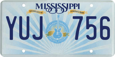 MS license plate YUJ756