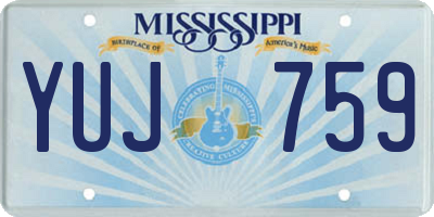 MS license plate YUJ759