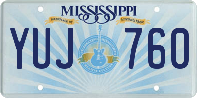 MS license plate YUJ760