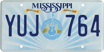 MS license plate YUJ764