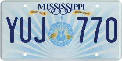 MS license plate YUJ770