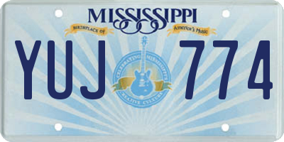 MS license plate YUJ774