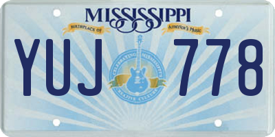 MS license plate YUJ778
