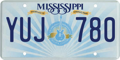 MS license plate YUJ780