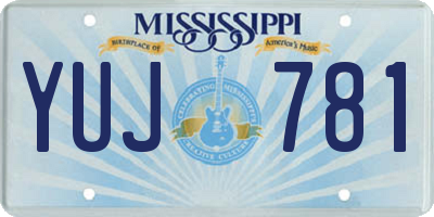 MS license plate YUJ781