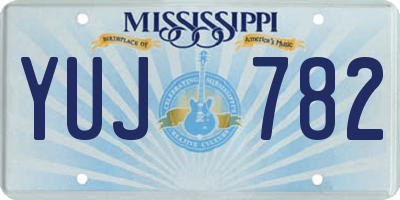 MS license plate YUJ782