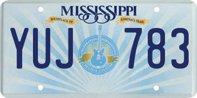 MS license plate YUJ783