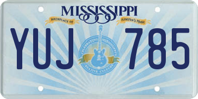 MS license plate YUJ785