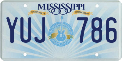 MS license plate YUJ786