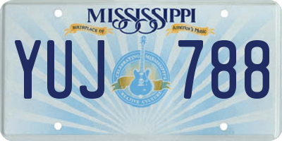 MS license plate YUJ788