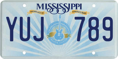 MS license plate YUJ789