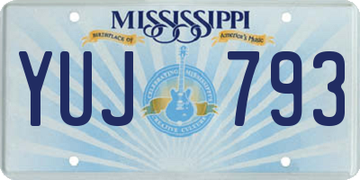 MS license plate YUJ793