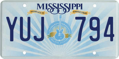 MS license plate YUJ794