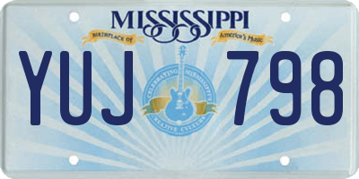MS license plate YUJ798