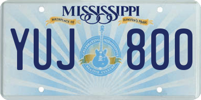MS license plate YUJ800