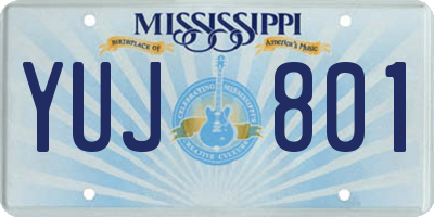 MS license plate YUJ801