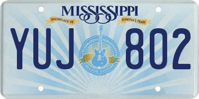 MS license plate YUJ802