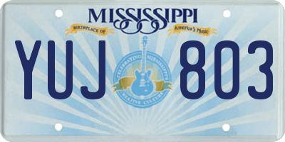 MS license plate YUJ803
