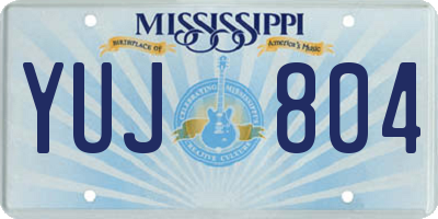 MS license plate YUJ804