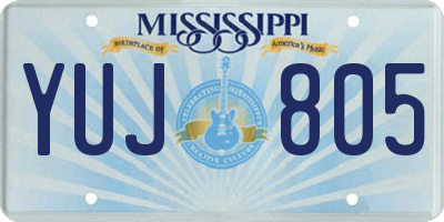 MS license plate YUJ805