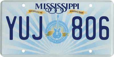 MS license plate YUJ806