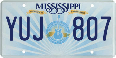 MS license plate YUJ807