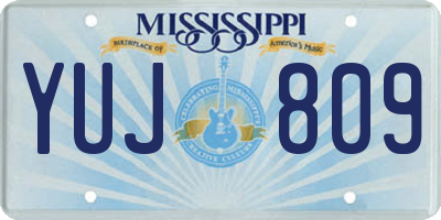 MS license plate YUJ809