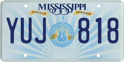 MS license plate YUJ818