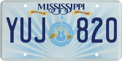 MS license plate YUJ820