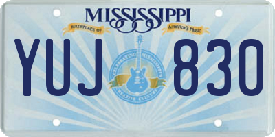 MS license plate YUJ830