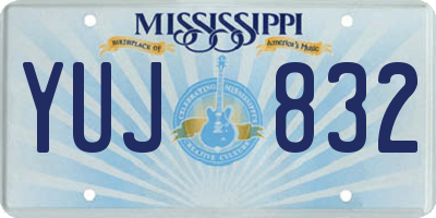 MS license plate YUJ832