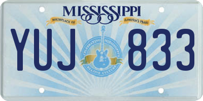 MS license plate YUJ833