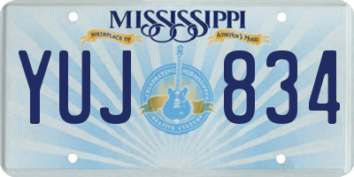 MS license plate YUJ834