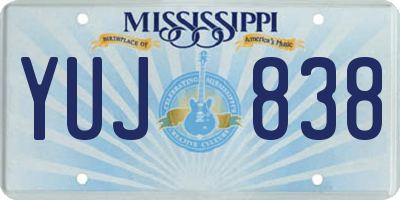 MS license plate YUJ838