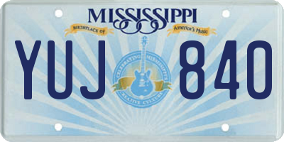 MS license plate YUJ840