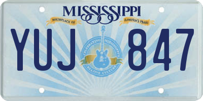 MS license plate YUJ847