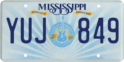 MS license plate YUJ849