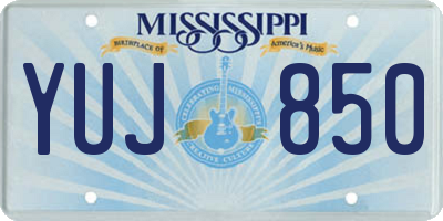 MS license plate YUJ850