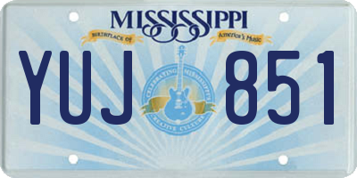 MS license plate YUJ851