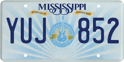 MS license plate YUJ852