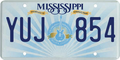 MS license plate YUJ854